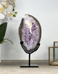 Natural Amethyst Slice Portal with Metallic Stand - MWS2228