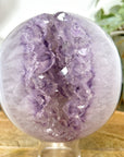 Amethyst & Banded Agate Sphere Geode with Druzy Crystal Cavity - SPH0182