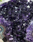 Deep Purple Amethyst Geode With Agate Shell on Metal Stand - MWS2742