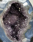 Uruguayan Amethyst & Blue Agate Geode, Metallic Stand Included - MWS1772