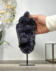 Amethyst Crystal Cluster on Stand - Deep Purple Sparkling Crystals - MWS2645