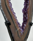 Natural Agate & Amethyst Geode Slice Portal with Metallic Stand - MWS1567