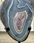 Blue Banded Agate & Amethyst Stone Slice - MWS3015