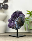 Natural Amethyst & Calcite Formation with Stalactites and Blue Agate Shell - MWS3287