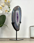 Agate Geode Slice with Amethyst Center - MWS2917