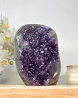 Natural Amethyst Crystal Cluster with Green Jasper Shell for Home Decor - CBP1142