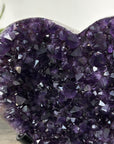 A+ Grade Natural Amethyst Heart Carving with Metal Stand - HST0290