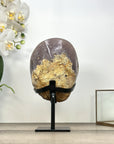 Natural Amethyst & Agate Geode on Metal Stand - MWS2979