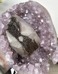 Amethyst Cluster with Unique Calcite & Black Hematite Specimen - MWS2832