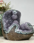 Huge Natural Amethyst & Green Jasper Geode with Stalactite Formation - CBP1073
