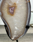 Quartz & Agate Slice on Metal Stand - MWS2892