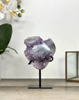 Amethyst Crystal Cluster on Stand with Light Purple Druzy - MWS2883