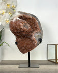 Unique Orange Sugar Druzy Crystal on Metal Stand – Stunning Natural Stone for Meditation Space Decor - MWS2707