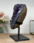 Stunning Deep Purple Amethyst Cluster, Metal Stand Included - AWS1222