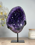 Top Quality Natural Amethyst Geode, Metallic Stand Inlcuded - MWS1752