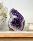 Amethyst Crystal Geode with Deep Purple Points for Home Decor - CBP1137