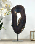 Large Agate Geode Slice with Custom Made Metallic Stand - MWS2327
