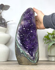 Large Natural Amethyst Geode with Unique Polished Quartz & Jasper Shell - CBP1405