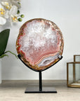 Natural Red Jasper Slice with Metallic Stand - MWS2227
