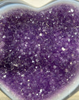 Natural Blue Banded Agate & Amethyst Stone Heart - HST0321
