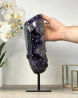 Deep Purple Amethyst Crystal Formation with Metal Stand - MWS2316