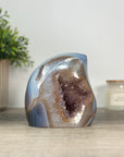 Blue Agate, Amethyst & Quartz Flame Carving - FST0152