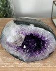 Amethyst & Agate Stone Geode with Calcite Crystal Formation - STGE0007