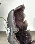 Agate & Amethyst Stone Leaf Carving on Metal Stand - MWS2810