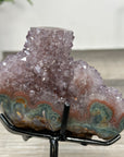 Amethyst Crystal Cluster on Metal Stand – Light Purple Quartz Display Piece - MWS2886
