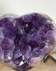Natural Amethyst Heart Carving, Metal Stand included - HST0271