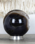 5.5 in Agate & Quartz Stone Sphere Geode with Calcite Crystal - SAG0097