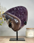 Natural Amethyst Geode, Stunning Metallic Stand Included - MWS1753