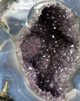 Uruguayan Amethyst & Blue Agate Geode, Metallic Stand Included - MWS1772