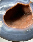 Blue Banded Agate Geode with Orange Quartz Druzy - MWS1502