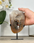Rare Quartz Portal on Metal Stand with Green tone Druzy Crystals - MWS2902
