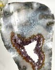 Large Quartz Slice with Amethyst Crystals for Home Decor Display - MWS2665