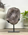 Natural Sugar Amethyst Specimen on Metal Stand - MWS3376