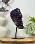 Natural Deep Purple Amethyst Cluster on Metal Stand - MWS3104