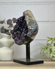 Huge Natural Deep Purple Amethyst Geode on Stand - MWS3142