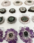 Natural Amethyst, Quartz & Jasper Stalactite Slices Wholesale Flat - Ideal for Pendants - STS0065