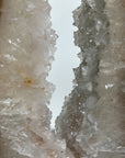 Beautiful Natural Quartz Geode Slice, Crystal Portal with Metallic Stand - MWS1953