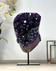 Uruguayan Amethyst Crystal Geode on Stand – Vibrant Purple Druzy - MWS2181