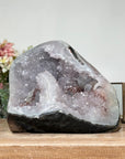 Natural Quartz Geode with Calcite & Red Hematite Crystal - CBP1081