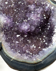 Natural Blue Banded Agate Geode with Amethyst Crystals - MWS1490