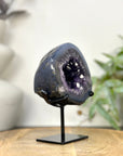 Uruguayan Amethyst Geode with Blue Banded Shell - Stand Included - MWS3260