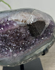 Natural Amethyst & Green Jasper Geode with Black Hemetite Formation - MWS2298