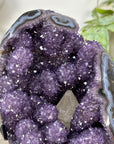 Natural Amethyst & Calcite Formation with Stalactites and Blue Agate Shell - MWS3287