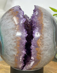 Huge Natural Amethyst & Agate Sphere Geode - SPH0169