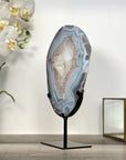 Agate Slice with Blue Banding - Home Decor Display Specimen - MWS2658