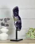 Stunning Natural Deep Purple Amethyst Cluster on Stand - MWS3156